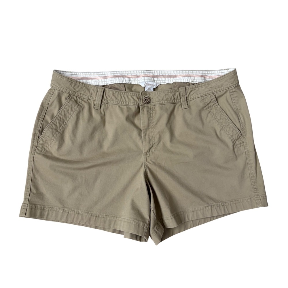 Natural Reflections Gorpcore Utility Granola Coastal Chic Khaki Shorts Tan 18W